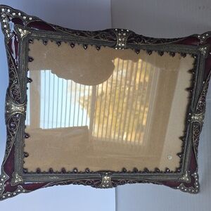 Tizo Design Burgundy and Silver Decorative Frame With Swarovski Cystals 8x10